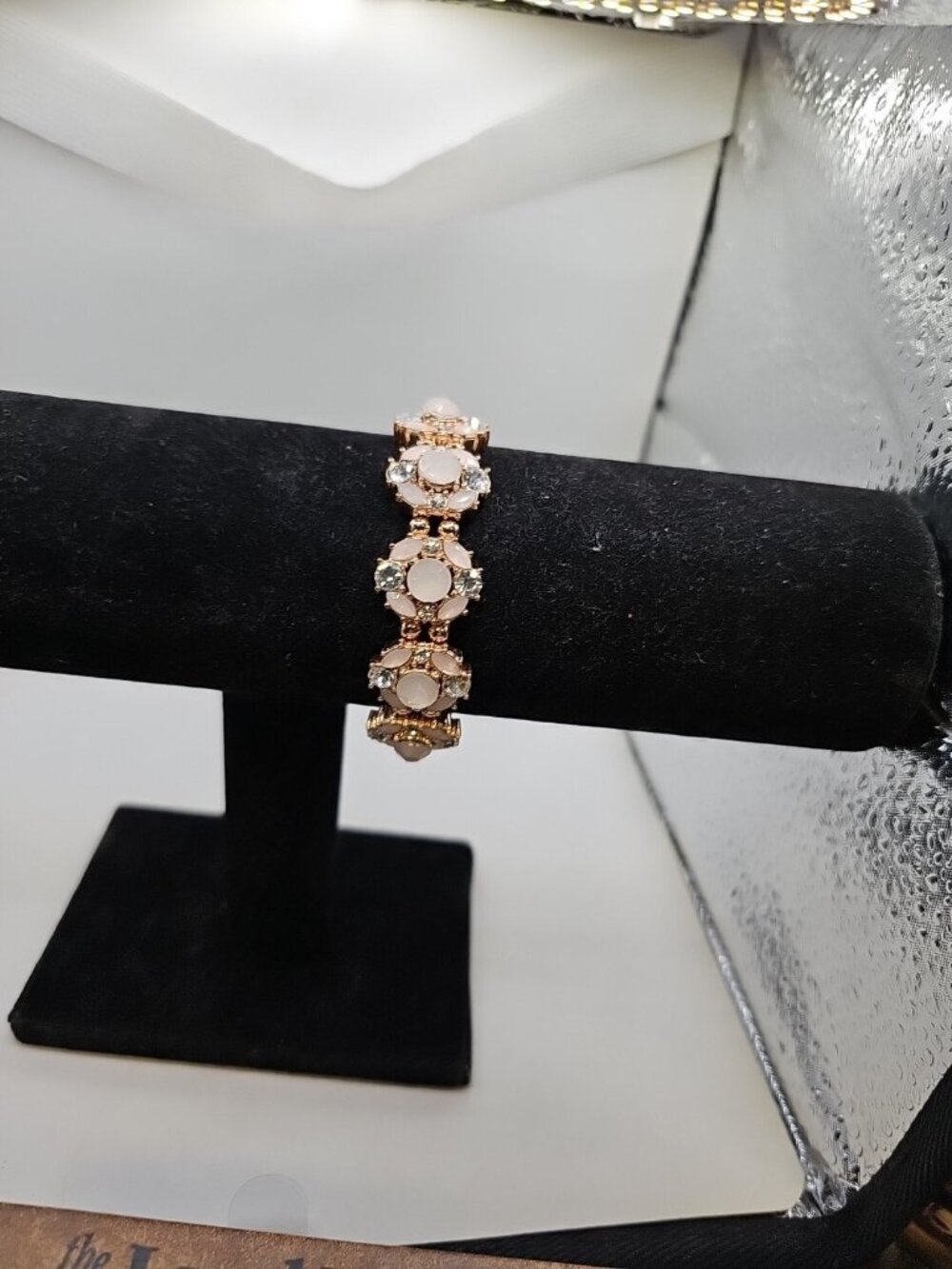 Bracelet Stretch Rose Gold -tone CLEAR/MOONGLOW